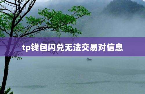 tp钱包闪兑无法交易对信息